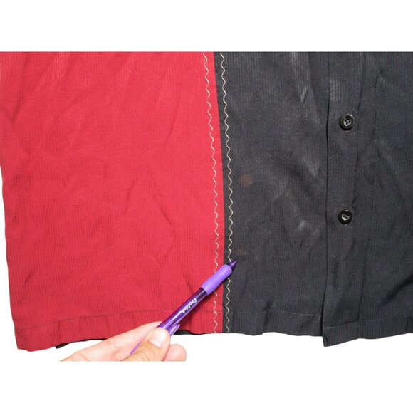 The Havavera Co. Men's Size - 2XLT Black Red Shirt Sleeve Button Down Bowling - Picture 5 of 7